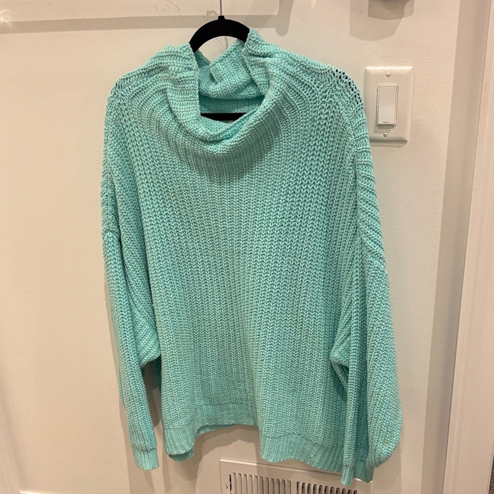 Cozy Mint Green oversized free people Women's Sweater